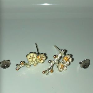 Sterling Silver Plum Earrings